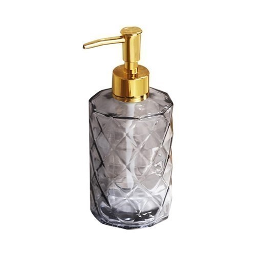DISPENSADOR JABON BERILO VIDRIO ANTRACITA/ORO
